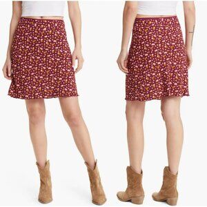New Free People IRL Mini Plum Floral Skirt Size 2